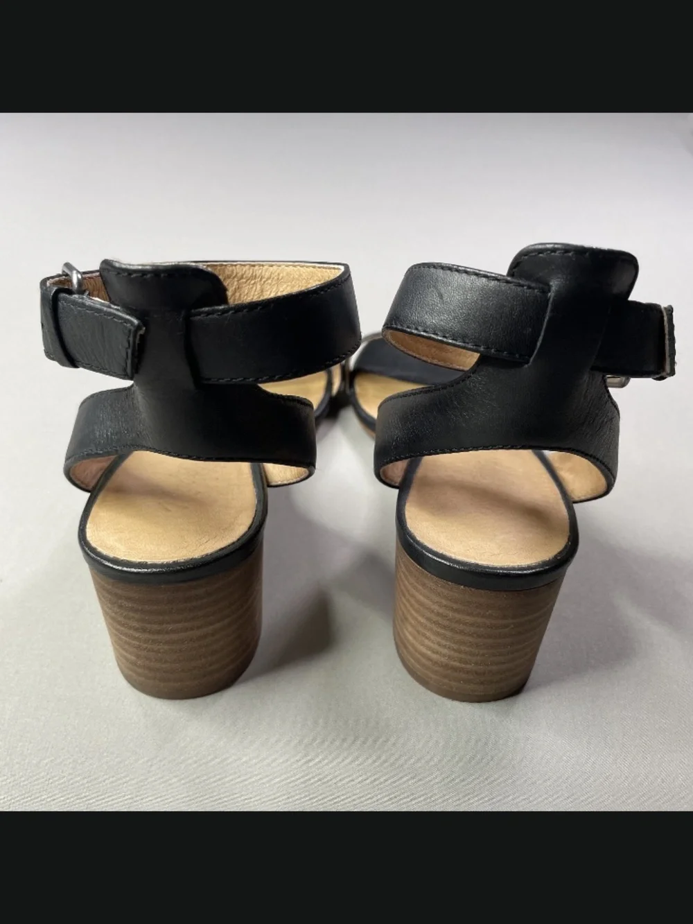 Madewell Shoes Womens 8.5 black brown leather block heel sandals boho indie